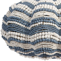 Fero Chandelier, Blue White Handcarved Mango Wood Beads, 27 Inch -BM334602