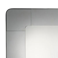 Fexo Wall Mirror, 45 Inch Mercury Glass Silver Frame, Hand Forged Iron -BM334604