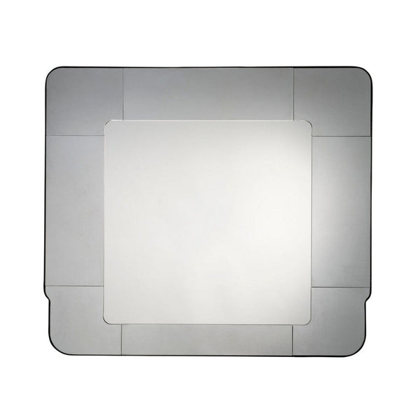 Fexo Wall Mirror, 45 Inch Mercury Glass Silver Frame, Hand Forged Iron -BM334604
