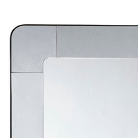 Fexo Wall Mirror, 36 Inch Mercury Glass Silver Frame, Hand Forged Iron -BM334605