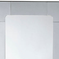 Fexo Wall Mirror, 36 Inch Mercury Glass Silver Frame, Hand Forged Iron -BM334605