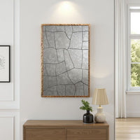 Heri Wall Decor Mirror, Mosaic Pattern, 35 Inch Hammered Brass Metal -BM334606
