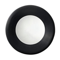 Defy Wall Mirror, 39 Inch Round Frame, Boho Style Black Natural Bamboo -BM334608