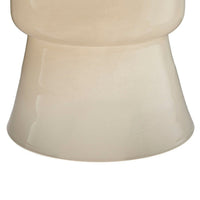 Hery Garden Stool Side Table, Hourglass, Glossy Ivory Soda Lime Glass -BM334611