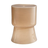 Hery Garden Side Table Stool, Hourglass, Glossy Brown Soda Lime Glass -BM334612