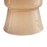 Hery Garden Side Table Stool, Hourglass, Glossy Brown Soda Lime Glass -BM334612