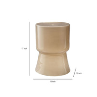 Hery Garden Side Table Stool, Hourglass, Glossy Brown Soda Lime Glass -BM334612