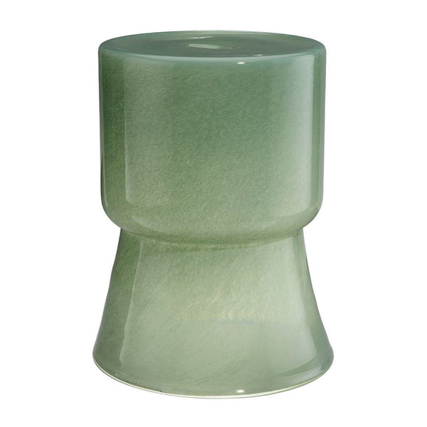 Hery Garden Side Table Stool, Hourglass, Glossy Green Soda Lime Glass -BM334613