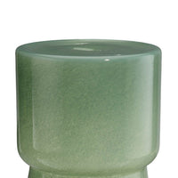 Hery Garden Side Table Stool, Hourglass, Glossy Green Soda Lime Glass -BM334613