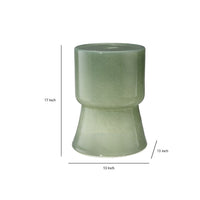 Hery Garden Side Table Stool, Hourglass, Glossy Green Soda Lime Glass -BM334613