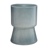 Hery Garden Side Table Stool, Hourglass, Glossy Blue Soda Lime Glass -BM334614