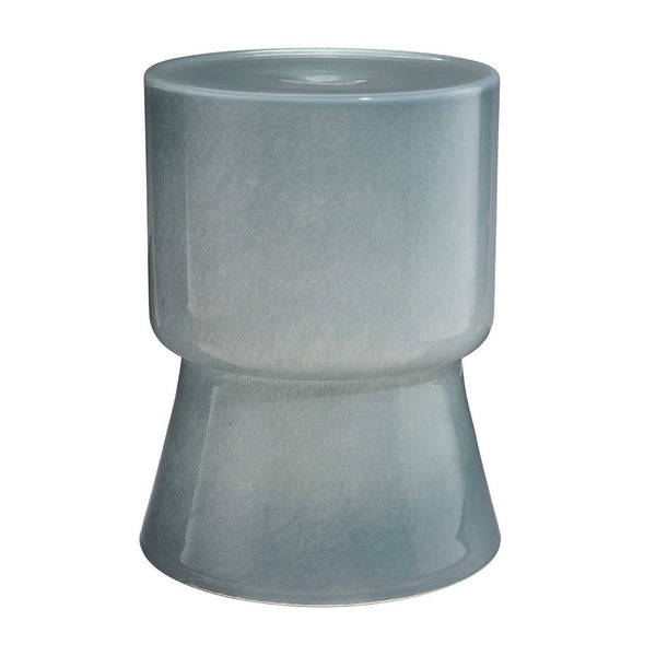 Hery Garden Side Table Stool, Hourglass, Glossy Blue Soda Lime Glass -BM334614