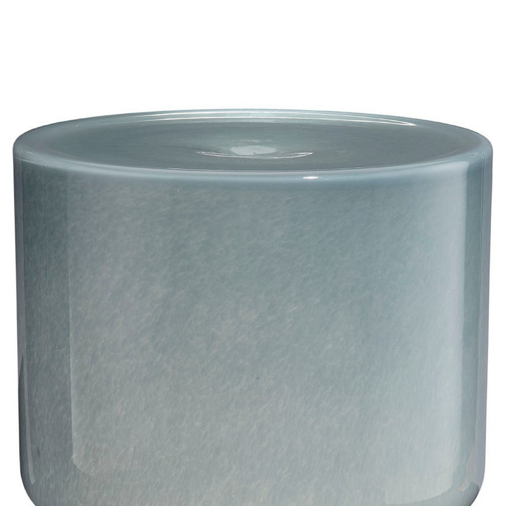Hery Garden Side Table Stool, Hourglass, Glossy Blue Soda Lime Glass -BM334614