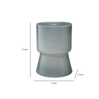 Hery Garden Side Table Stool, Hourglass, Glossy Blue Soda Lime Glass -BM334614