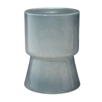 Hery Garden Side Table Stool, Hourglass, Glossy Blue Soda Lime Glass -BM334614