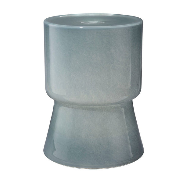 Hery Garden Side Table Stool, Hourglass, Glossy Blue Soda Lime Glass -BM334614