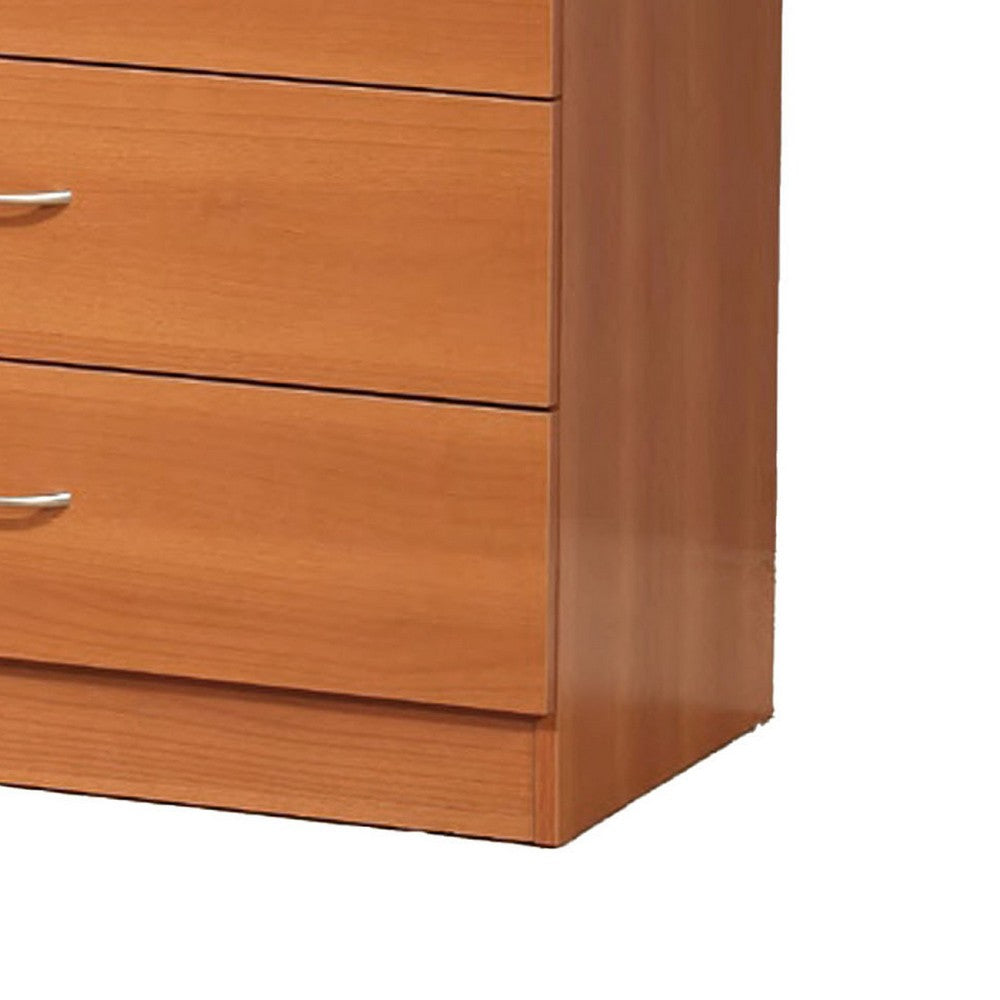 Rex Tall Dresser Chest, 5 Drawers, Metal Handles, Light Cherry Brown -BM334624