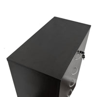 Rex Tall Dresser Chest, 5 Drawers w Lock, Metal Handles, Modern Black -BM334625