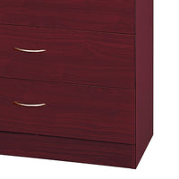 Rex Tall Dresser Chest, 5 Drawers with 1 Locking, Mahogany Red Brown -BM334626