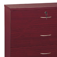 Rex Tall Dresser Chest, 5 Drawers with 1 Locking, Mahogany Red Brown -BM334626