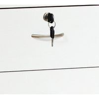 Rex Tall Dresser Chest, 5 Drawers with 1 Locking, Modern White -BM334628