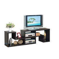 Lez 2pc TV Media Stand Set, Red Cocoa Brown Wood, Modular Display Unit -BM334633