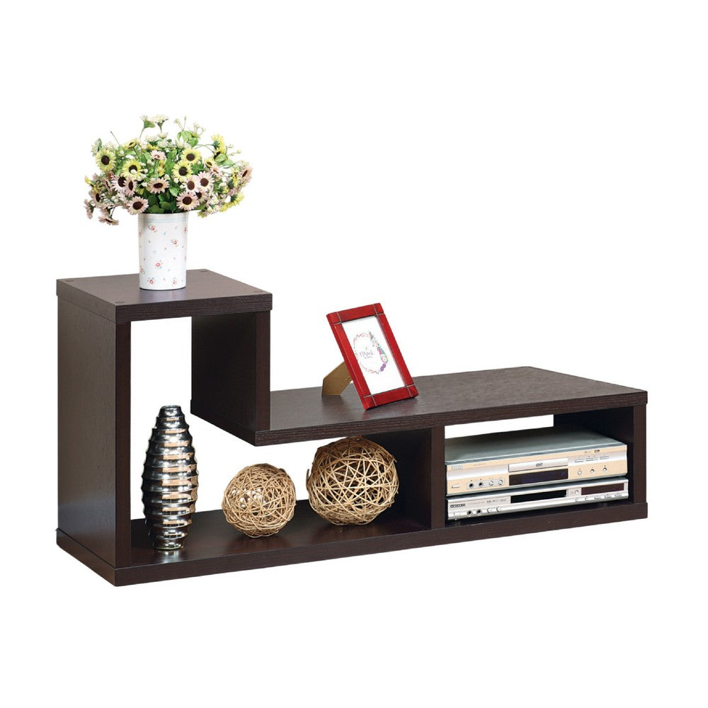 Lez 2pc TV Media Stand Set, Red Cocoa Brown Wood, Modular Display Unit -BM334633