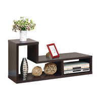 Lez 2pc TV Media Stand Set, Red Cocoa Brown Wood, Modular Display Unit -BM334633
