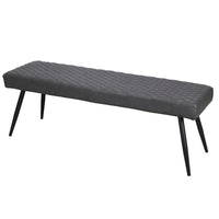 Lopi Dining Bench, 54 Inch Dark Gray Faux Leather Seat, Metal Legs -BM334637