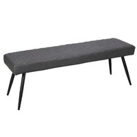 Lopi Dining Bench, 54 Inch Dark Gray Faux Leather Seat, Metal Legs -BM334637