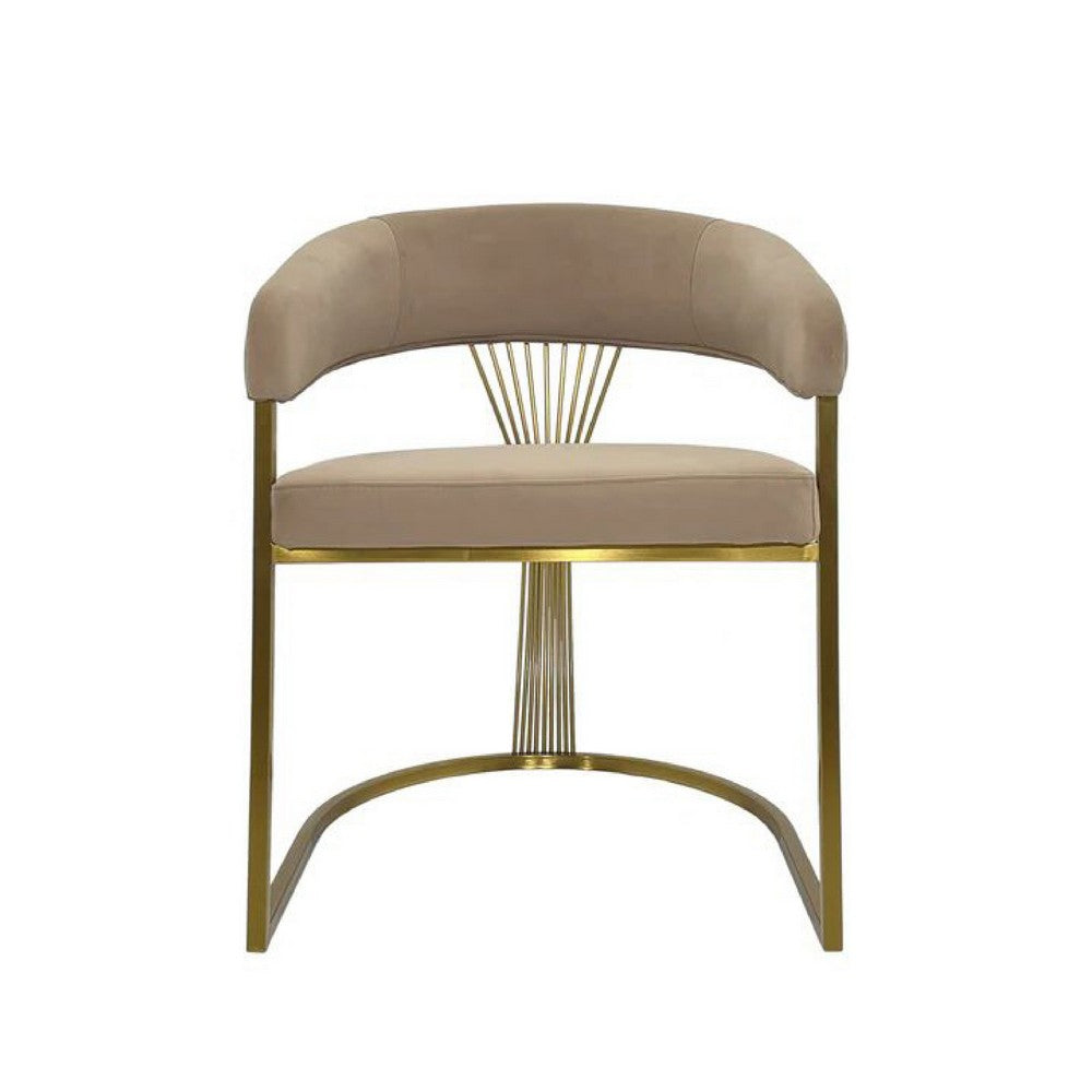Yuki Dining Chair, Curved Gray Velvet Backrest, Silver Cantilever Base -BM334640