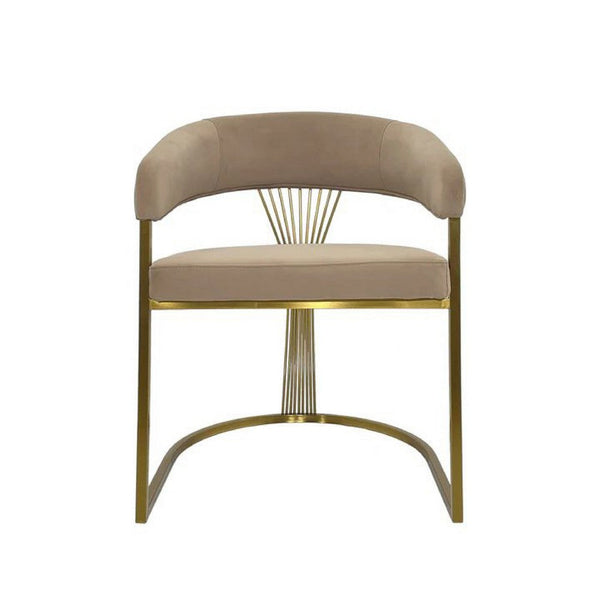 Yuki Dining Chair, Curved Gray Velvet Backrest, Silver Cantilever Base -BM334640