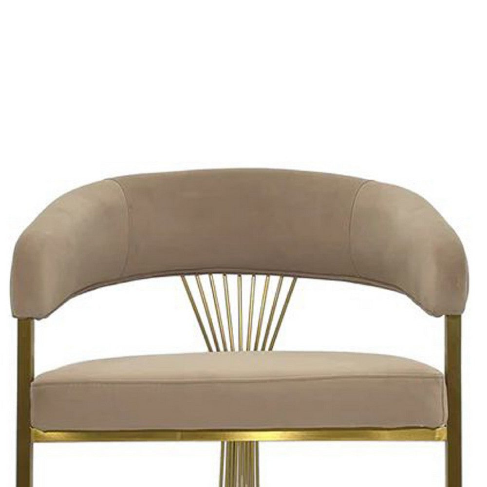 Yuki Dining Chair, Curved Gray Velvet Backrest, Silver Cantilever Base -BM334640
