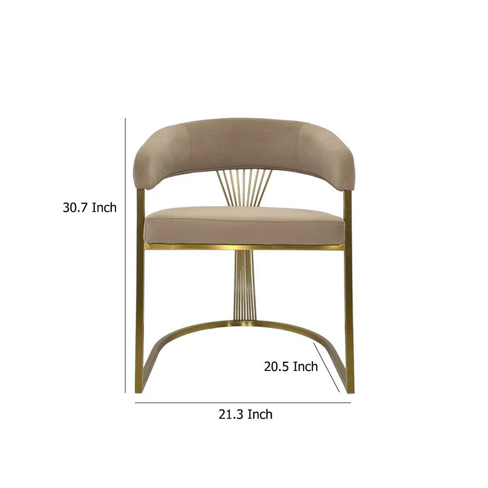 Yuki Dining Chair, Curved Gray Velvet Backrest, Silver Cantilever Base -BM334640