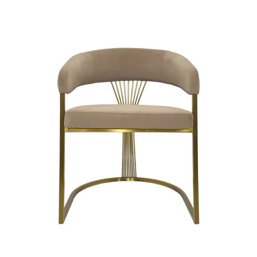 Yuki Dining Chair, Curved Gray Velvet Backrest, Silver Cantilever Base -BM334640