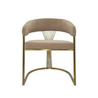 Yuki Dining Chair, Curved Gray Velvet Backrest, Silver Cantilever Base -BM334640