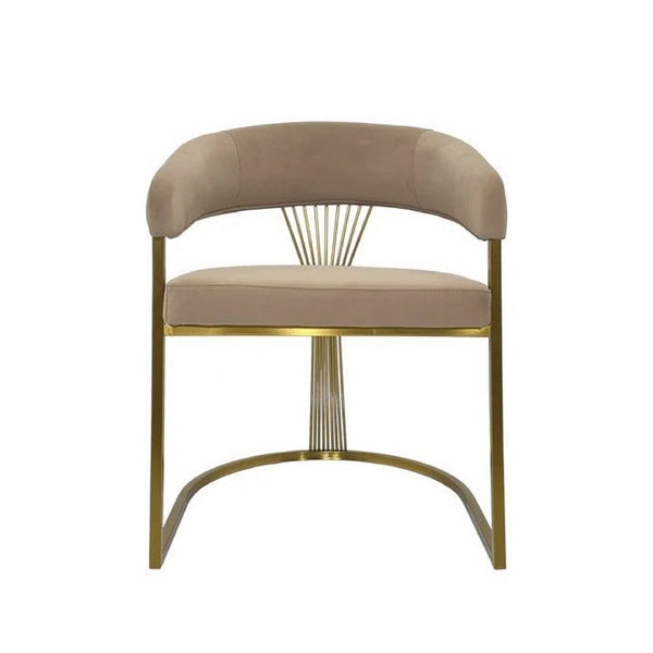 Yuki Dining Chair, Curved Gray Velvet Backrest, Silver Cantilever Base -BM334640
