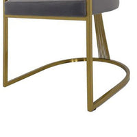 Yuki Dining Chair, Curved Taupe Velvet Backrest, Gold Cantilever Base -BM334641