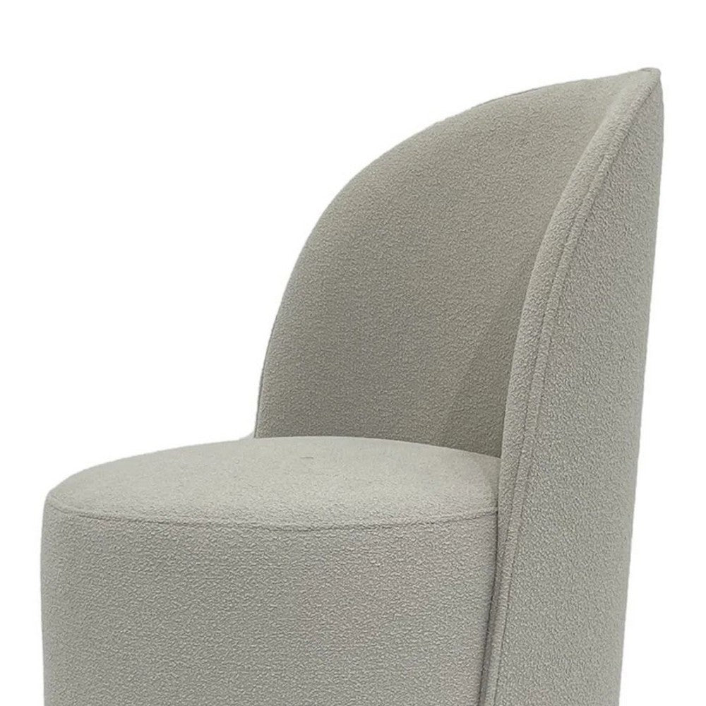 Doe Swivel Dining Chair Set of 2, Soft Cream Toned Boucle, Gold Base -BM334649