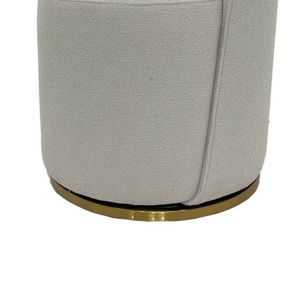 Doe Swivel Dining Chair Set of 2, Soft Cream Toned Boucle, Gold Base -BM334649