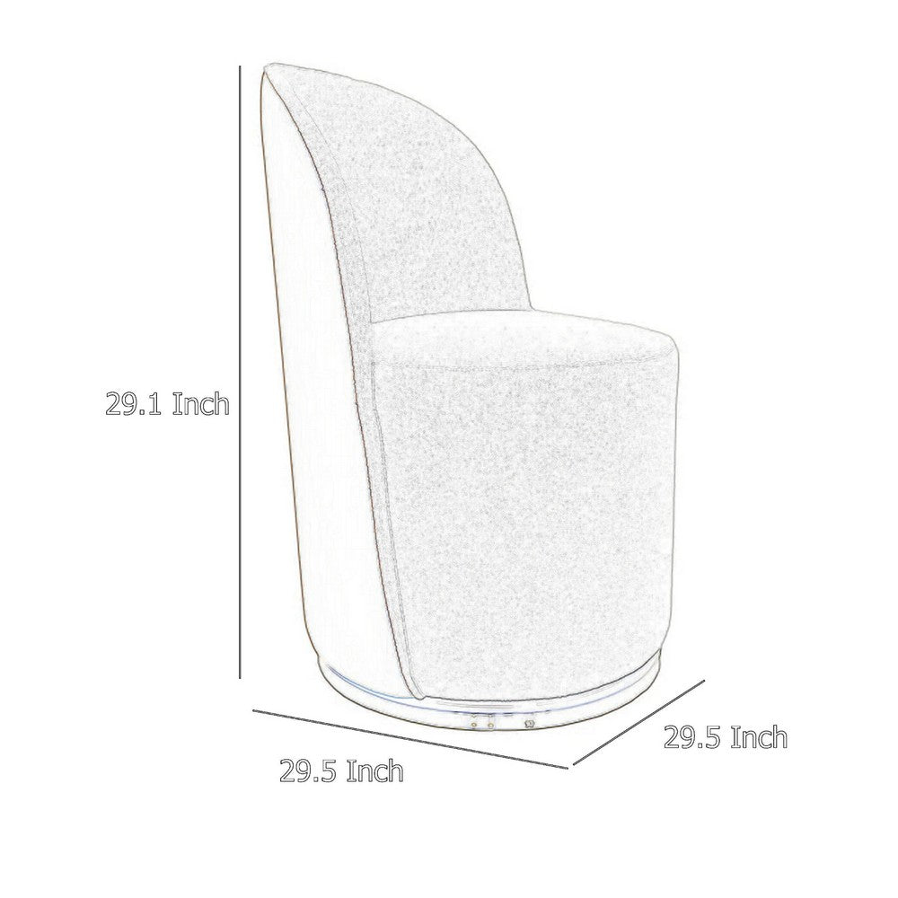Doe Swivel Dining Chair Set of 2, Soft Cream Toned Boucle, Gold Base -BM334649