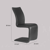 Nomo Set of 2 Dining Chair, Modern Cantilever Legs, Black Faux Leather -BM334651