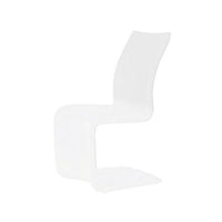 Nomo Set of 2 Dining Chair, Modern Cantilever Legs, White Faux Leather -BM334652