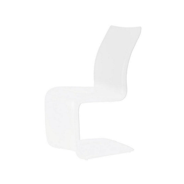 Nomo Set of 2 Dining Chair, Modern Cantilever Legs, White Faux Leather -BM334652