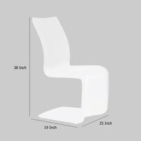 Nomo Set of 2 Dining Chair, Modern Cantilever Legs, White Faux Leather -BM334652