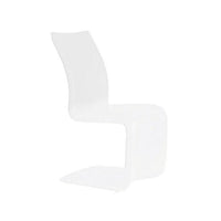 Nomo Set of 2 Dining Chair, Modern Cantilever Legs, White Faux Leather -BM334652