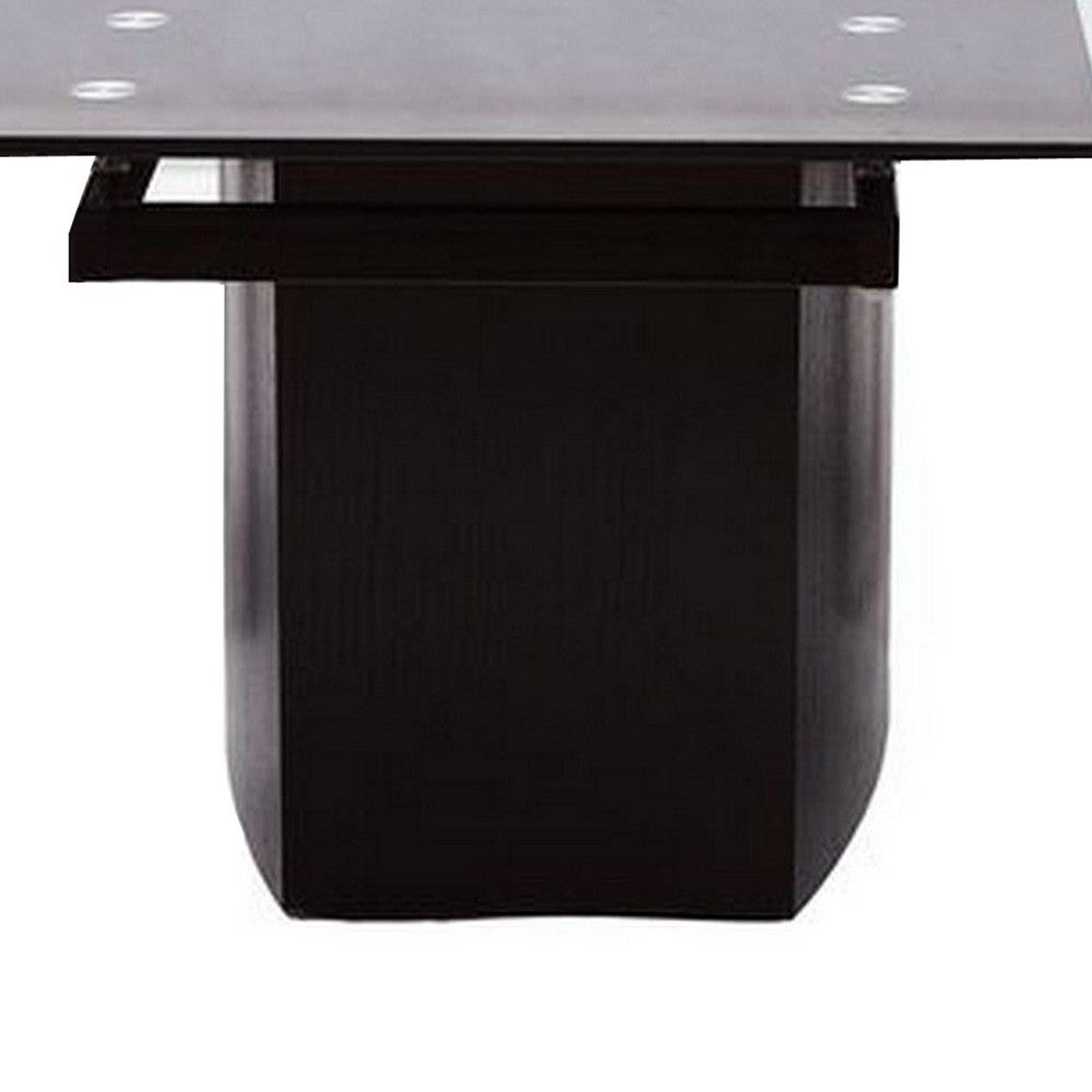 Dining Chair Set of 2, Padded Seat and Backrest, Black Faux Leather -BM334653