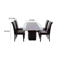 Dining Chair Set of 2, Padded Seat and Backrest, Black Faux Leather -BM334653