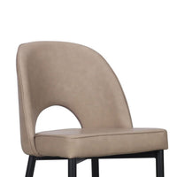 Koir Set of 2 Dining Chair, Light Taupe Faux Leather, Cut Out Backrest -BM334657