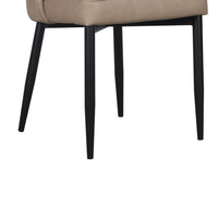 Koir Set of 2 Dining Chair, Light Taupe Faux Leather, Cut Out Backrest -BM334657